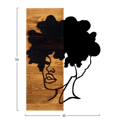 ΔΙΑΚΟΣΜΗΤΙΚΟ ΤΟΙΧΟΥ ΦΙΓΟΥΡΑ ΓΥΝΑΙΚΑΣ ART MAISON STARLY-ΦΥΛΛΑ ΜΕΤΑΛΛΟΥ-ΞΥΛΟ 35x3(βάθος)x50Υεκ.