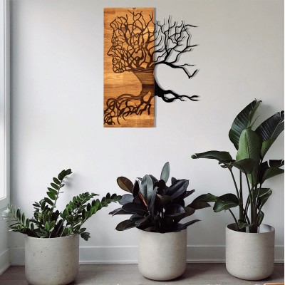 ΔΙΑΚΟΣΜΗΤΙΚΟ ΤΟΙΧΟΥ ART MAISON SNEASEL-ΦΥΛΛΑ ΜΕΤΑΛΛΟΥ ΜΑΥΡΑ-ΞΥΛΟ 45x3(βάθος)x58Υεκ.