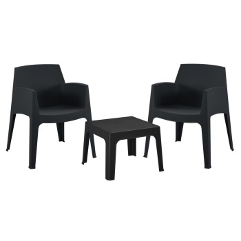 ΣΕΤ 3ΤΜΧ ΠΟΛΥΠΡΟΠΥΛΕΝΙΟΥ ART MAISON GISMONDA ΤΡΑΠΕΖΑΚΙ & 2 ΠΟΛΥΘΡΟΝΕΣ-ΜΑΥΡΟ