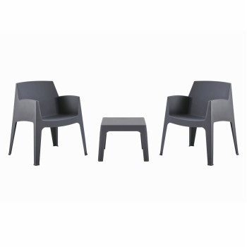 ΣΕΤ 3ΤΜΧ ΠΟΛΥΠΡΟΠΥΛΕΝΙΟΥ ART MAISON GISMONDA ΤΡΑΠΕΖΑΚΙ & 2 ΠΟΛΥΘΡΟΝΕΣ-ΓΚΡΙ