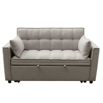 ΚΑΝΑΠΕΣ ΚΡΕΒΑΤΙ 2-ΘΕΣΙΟΣ ART MAISON AGEHA ΜΠΕΖ ΥΦΑΣΜΑ 142x94x78Υεκ