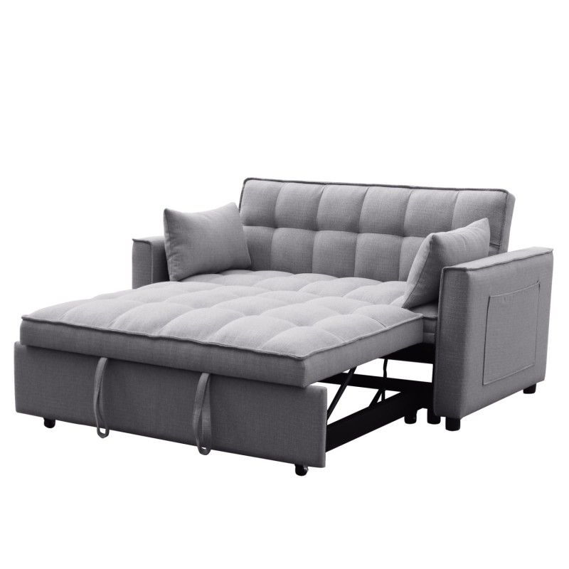 ΚΑΝΑΠΕΣ ΚΡΕΒΑΤΙ 2-ΘΕΣΙΟΣ ART MAISON AGEHA ΓΚΡΙ ΥΦΑΣΜΑ 142x94x78Υεκ