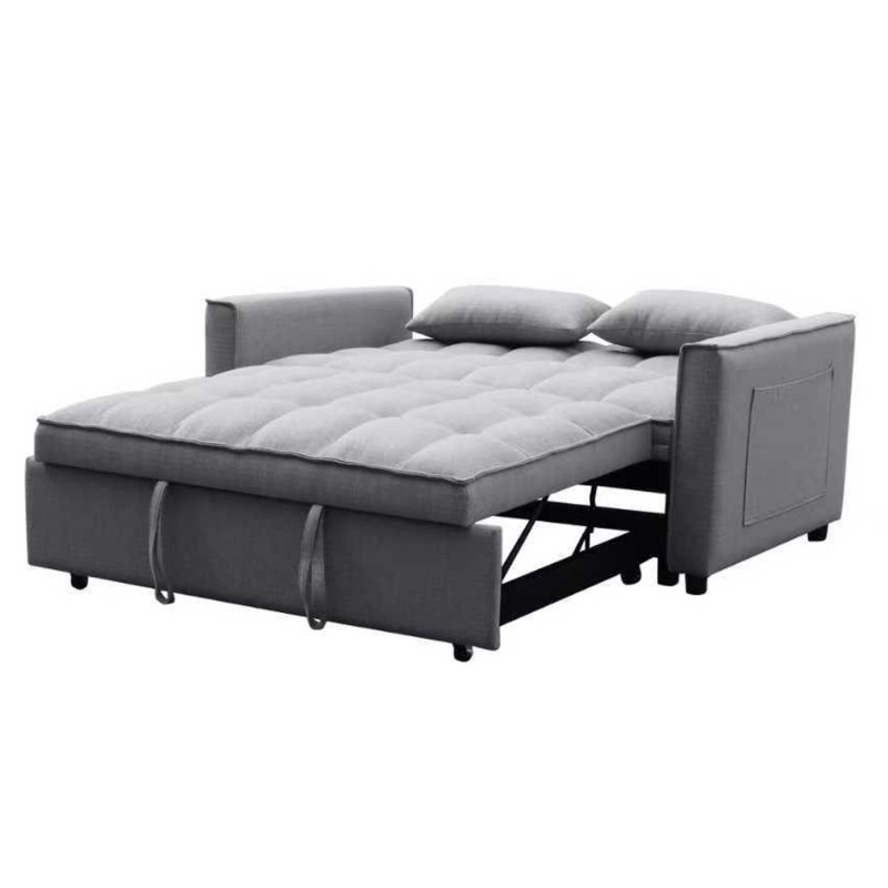 ΚΑΝΑΠΕΣ ΚΡΕΒΑΤΙ 2-ΘΕΣΙΟΣ ART MAISON ADELE ΓΚΡΙ ΥΦΑΣΜΑ 142x94x78Υεκ