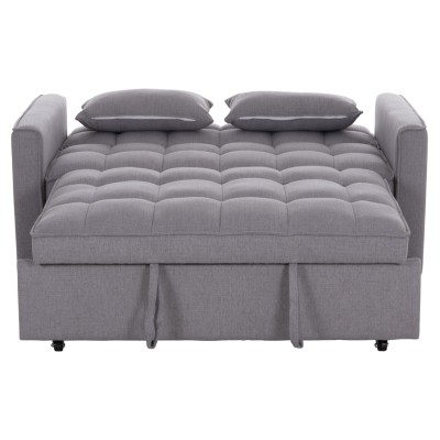 ΚΑΝΑΠΕΣ ΚΡΕΒΑΤΙ 2-ΘΕΣΙΟΣ ART MAISON ADELE ΓΚΡΙ ΥΦΑΣΜΑ 142x94x78Υεκ