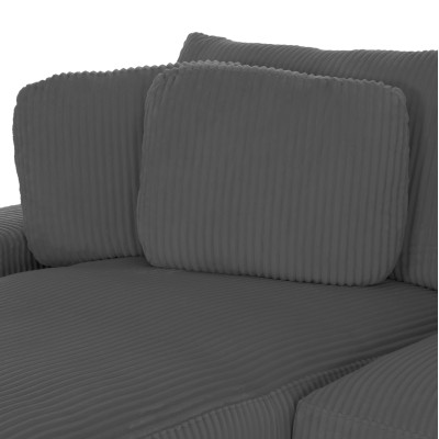 ΚΑΝΑΠΕΣ ΑΡΙΣΤΕΡΗ ΓΩΝΙΑ ART MAISON ABSALOM ΓΚΡΙ ΡΙΓΕ ΥΦΑΣΜΑ 313x169(γωνία)x80Υεκ.