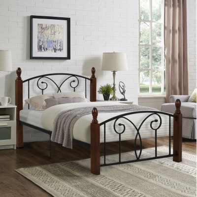 ΚΡΕΒΑΤΙ ΗΜΙΔΙΠΛΟ & ΣΤΡΩΜΑ ART MAISON AGOTOPI ΜΕΤΑΛΛΟ & ΞΥΛΟ ΣΕ ΚΑΡΥΔΙ--ΣΤΡΩΜΑ 110x190εκ