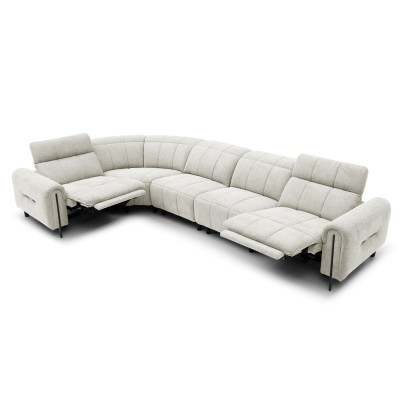 ΓΩΝΙΑΚΟΣ ΚΑΝΑΠΕΣ ΜΕ RECLINE ART MAISON ACILIA ΜΠΕΖ ΥΦΑΣΜΑ 293x293x98Υεκ.