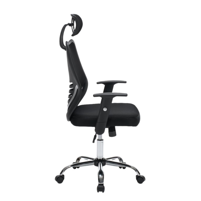 ΚΑΡΕΚΛΑ ΓΡΑΦΕΙΟΥ ART MAISON KUROSAWA ΜΑΥΡΟ MESH--ΒΑΣΗ ΧΡΩΜΙΟΥ 63x64x122Υεκ.