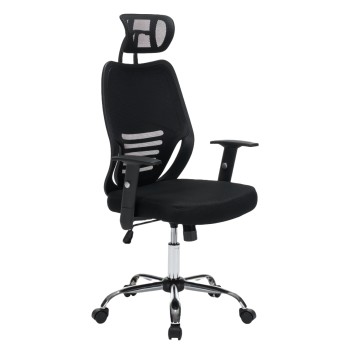 ΚΑΡΕΚΛΑ ΓΡΑΦΕΙΟΥ ART MAISON KUROSAWA ΜΑΥΡΟ MESH--ΒΑΣΗ ΧΡΩΜΙΟΥ 63x64x122Υεκ.