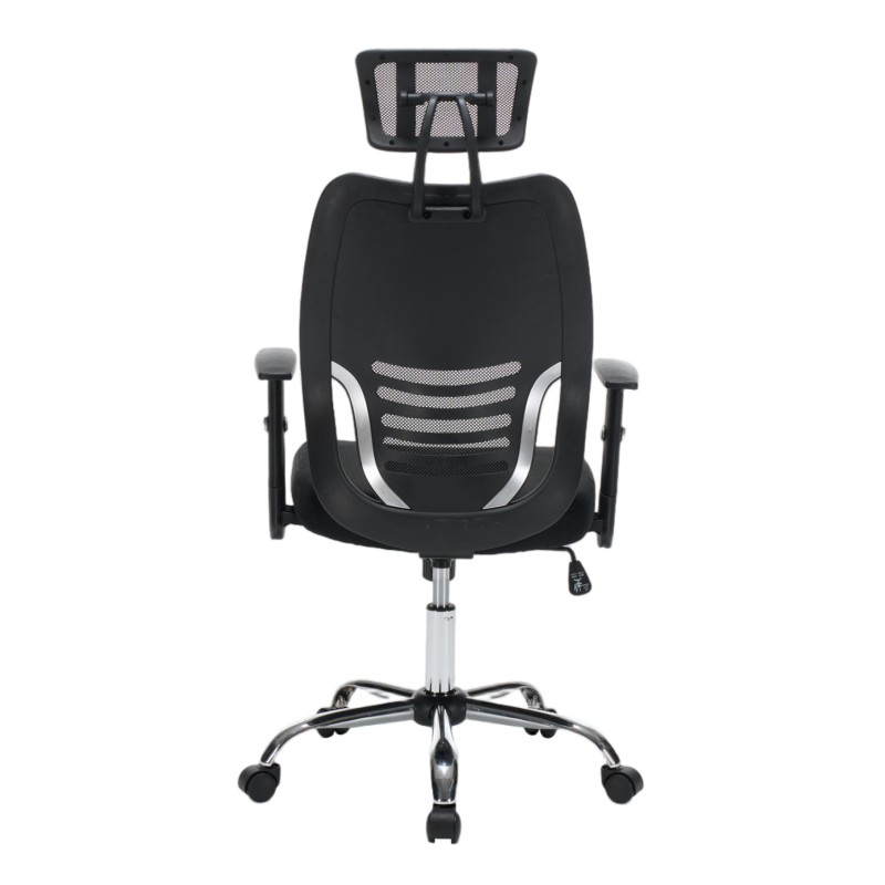 ΚΑΡΕΚΛΑ ΓΡΑΦΕΙΟΥ ART MAISON KUROSAWA ΜΑΥΡΟ MESH--ΒΑΣΗ ΧΡΩΜΙΟΥ 63x64x122Υεκ.