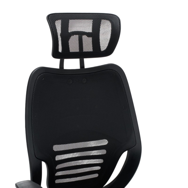 ΚΑΡΕΚΛΑ ΓΡΑΦΕΙΟΥ ART MAISON KUROSAWA ΜΑΥΡΟ MESH--ΒΑΣΗ ΧΡΩΜΙΟΥ 63x64x122Υεκ.