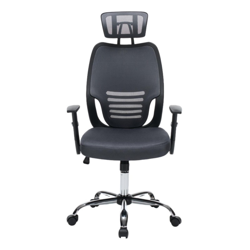 ΚΑΡΕΚΛΑ ΓΡΑΦΕΙΟΥ ART MAISON KUROSAWA ΓΚΡΙ MESH--ΒΑΣΗ ΧΡΩΜΙΟΥ 63x64x122Υεκ.