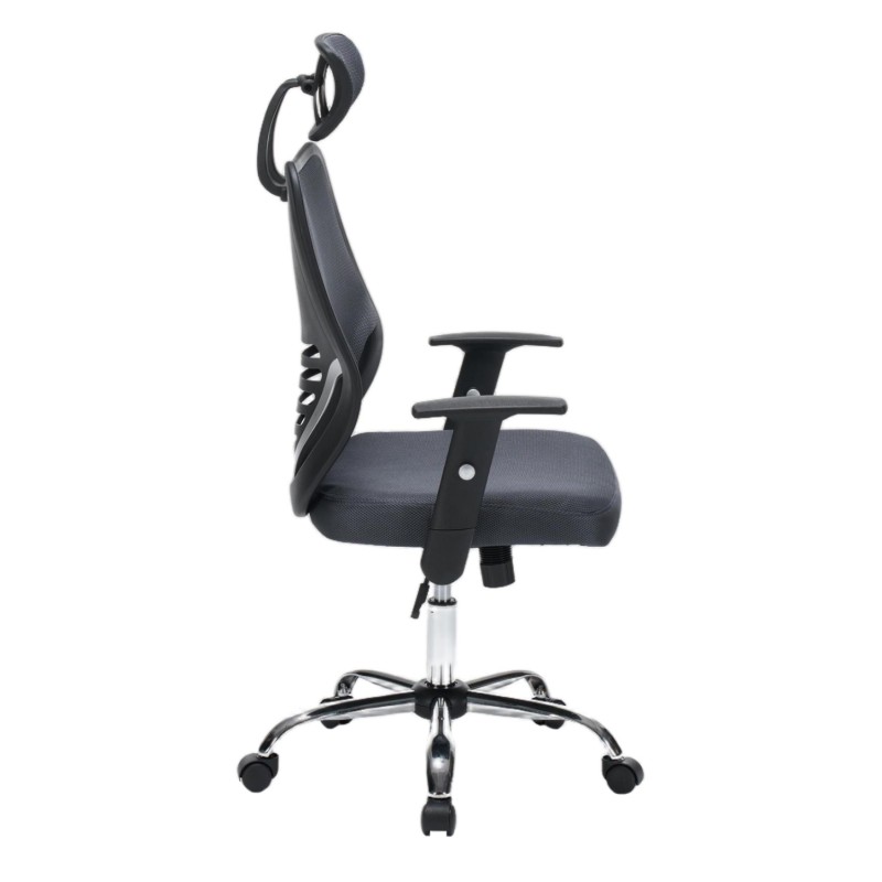 ΚΑΡΕΚΛΑ ΓΡΑΦΕΙΟΥ ART MAISON KUROSAWA ΓΚΡΙ MESH--ΒΑΣΗ ΧΡΩΜΙΟΥ 63x64x122Υεκ.