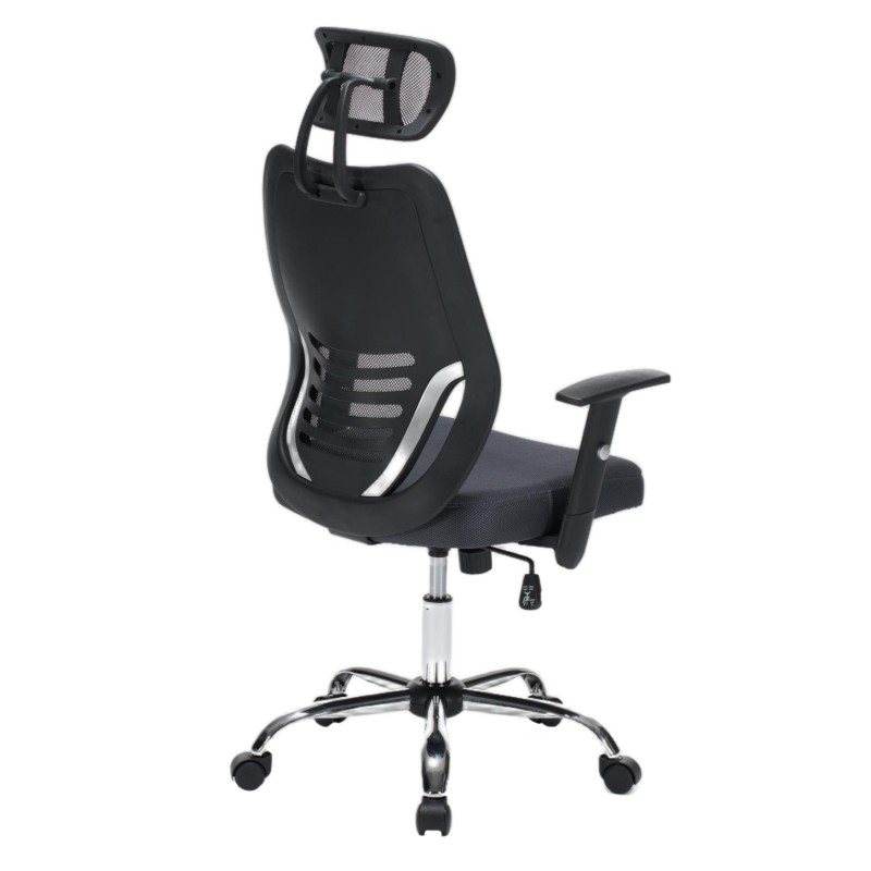 ΚΑΡΕΚΛΑ ΓΡΑΦΕΙΟΥ ART MAISON KUROSAWA ΓΚΡΙ MESH--ΒΑΣΗ ΧΡΩΜΙΟΥ 63x64x122Υεκ.