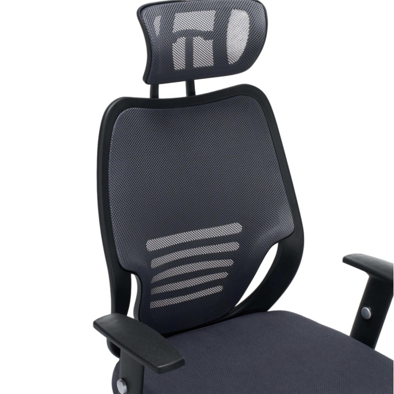 ΚΑΡΕΚΛΑ ΓΡΑΦΕΙΟΥ ART MAISON KUROSAWA ΓΚΡΙ MESH--ΒΑΣΗ ΧΡΩΜΙΟΥ 63x64x122Υεκ.