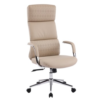 ΚΑΡΕΚΛΑ ΓΡΑΦΕΙΟΥ ART MAISON KUREHA ΜΠΕΖ PU ΔΕΡΜΑ--ΒΑΣΗ ΧΡΩΜΙΟΥ 66x71x127Υεκ