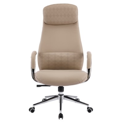 ΚΑΡΕΚΛΑ ΓΡΑΦΕΙΟΥ ART MAISON KUNYUN ΜΠΕΖ PU ΔΕΡΜΑ--ΒΑΣΗ ΧΡΩΜΙΟΥ 67x68x125Υεκ