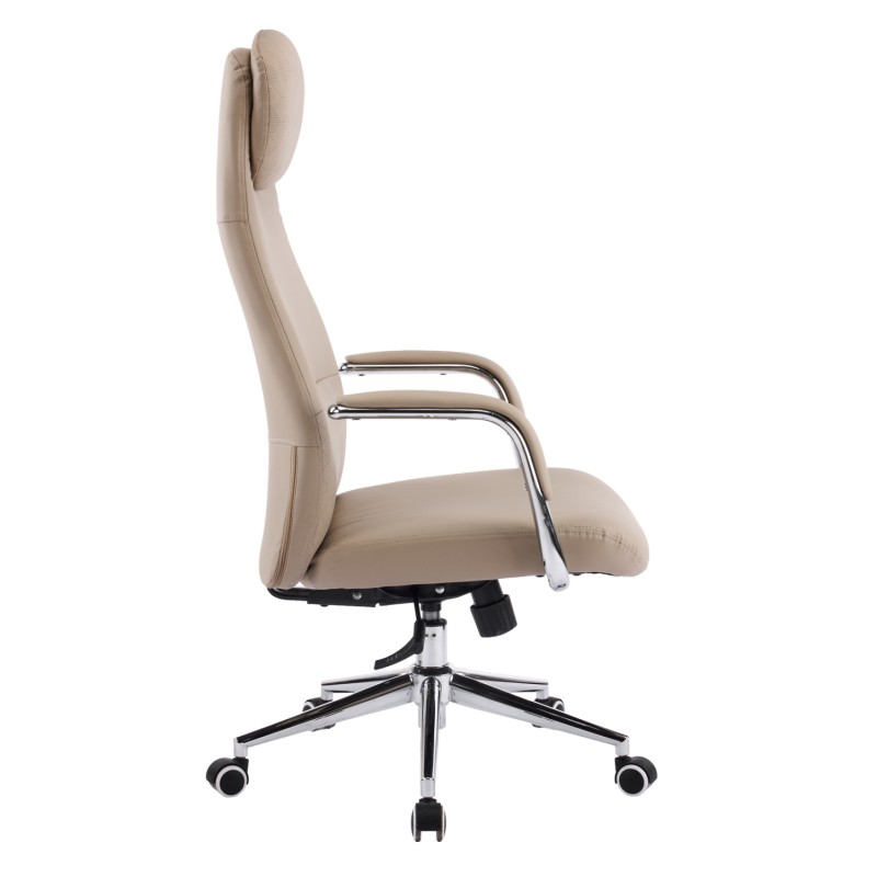 ΚΑΡΕΚΛΑ ΓΡΑΦΕΙΟΥ ART MAISON KUNYUN ΜΠΕΖ PU ΔΕΡΜΑ--ΒΑΣΗ ΧΡΩΜΙΟΥ 67x68x125Υεκ