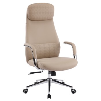 ΚΑΡΕΚΛΑ ΓΡΑΦΕΙΟΥ ART MAISON KUNYUN ΜΠΕΖ PU ΔΕΡΜΑ--ΒΑΣΗ ΧΡΩΜΙΟΥ 67x68x125Υεκ