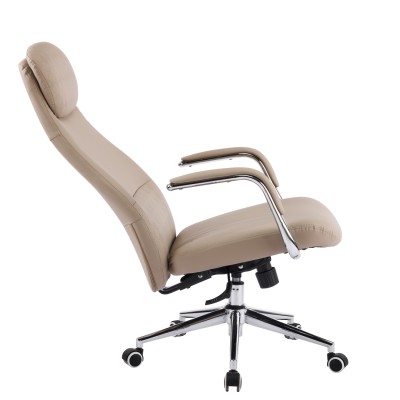 ΚΑΡΕΚΛΑ ΓΡΑΦΕΙΟΥ ART MAISON KUNYUN ΜΠΕΖ PU ΔΕΡΜΑ--ΒΑΣΗ ΧΡΩΜΙΟΥ 67x68x125Υεκ