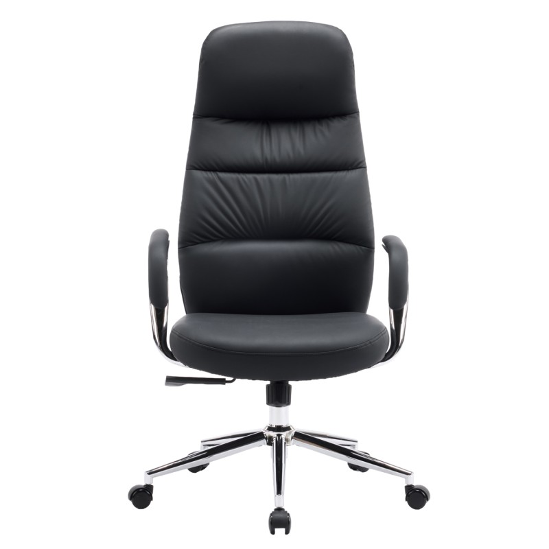 ΚΑΡΕΚΛΑ ΓΡΑΦΕΙΟΥ ART MAISON KUNI ΜΑΥΡΟ PU ΔΕΡΜΑ--ΒΑΣΗ ΧΡΩΜΙΟΥ 67x66x121Υεκ