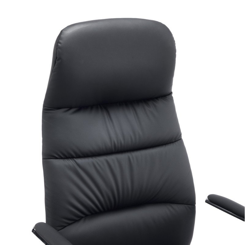 ΚΑΡΕΚΛΑ ΓΡΑΦΕΙΟΥ ART MAISON KUNI ΜΑΥΡΟ PU ΔΕΡΜΑ--ΒΑΣΗ ΧΡΩΜΙΟΥ 67x66x121Υεκ