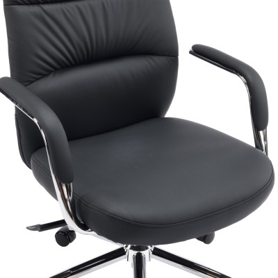 ΚΑΡΕΚΛΑ ΓΡΑΦΕΙΟΥ ART MAISON KUNI ΜΑΥΡΟ PU ΔΕΡΜΑ--ΒΑΣΗ ΧΡΩΜΙΟΥ 67x66x121Υεκ