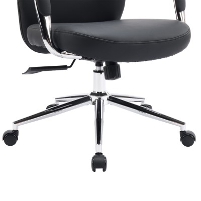 ΚΑΡΕΚΛΑ ΓΡΑΦΕΙΟΥ ART MAISON KUNI ΜΑΥΡΟ PU ΔΕΡΜΑ--ΒΑΣΗ ΧΡΩΜΙΟΥ 67x66x121Υεκ