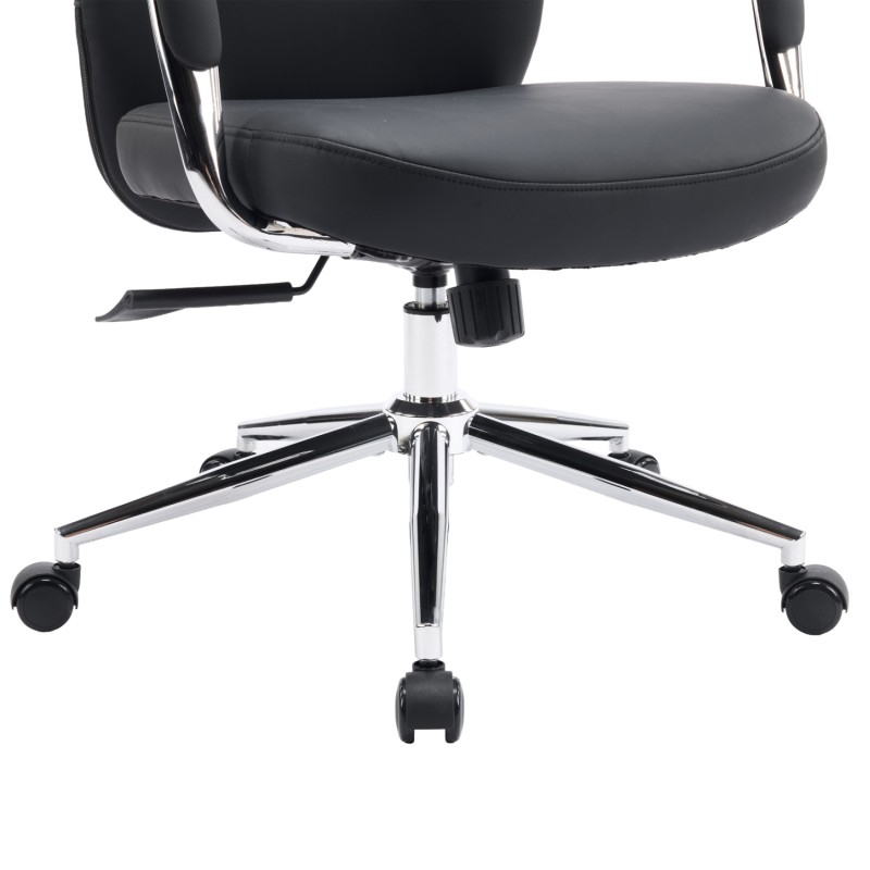 ΚΑΡΕΚΛΑ ΓΡΑΦΕΙΟΥ ART MAISON KUNI ΜΑΥΡΟ PU ΔΕΡΜΑ--ΒΑΣΗ ΧΡΩΜΙΟΥ 67x66x121Υεκ