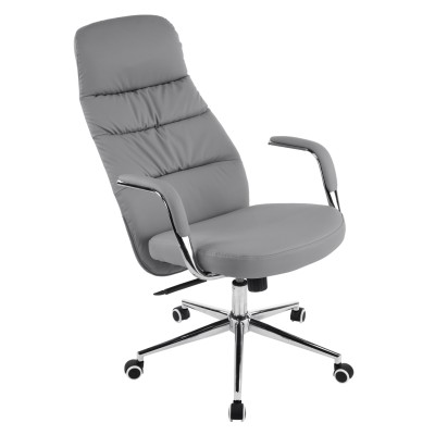 ΚΑΡΕΚΛΑ ΓΡΑΦΕΙΟΥ ART MAISON KUNI ΓΚΡΙ PU ΔΕΡΜΑ--ΒΑΣΗ ΧΡΩΜΙΟΥ 67x66x121Υεκ