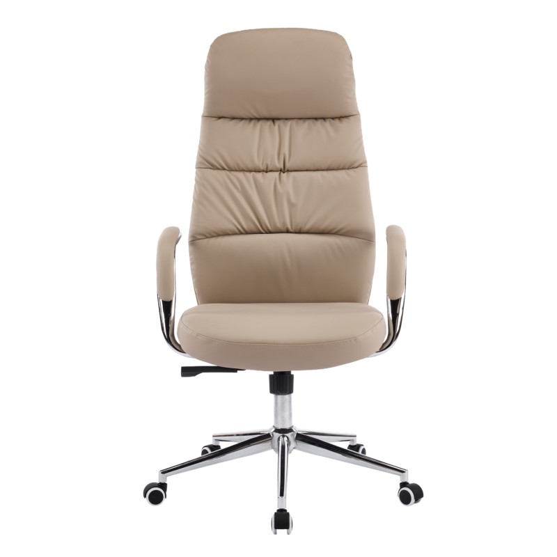 ΚΑΡΕΚΛΑ ΓΡΑΦΕΙΟΥ ART MAISON KUNI ΜΠΕΖ PU ΔΕΡΜΑ--ΒΑΣΗ ΧΡΩΜΙΟΥ 67x66x121Υεκ