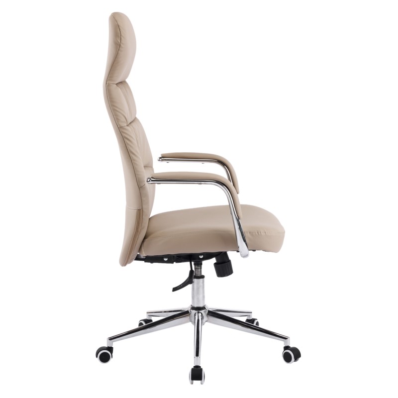 ΚΑΡΕΚΛΑ ΓΡΑΦΕΙΟΥ ART MAISON KUNI ΜΠΕΖ PU ΔΕΡΜΑ--ΒΑΣΗ ΧΡΩΜΙΟΥ 67x66x121Υεκ