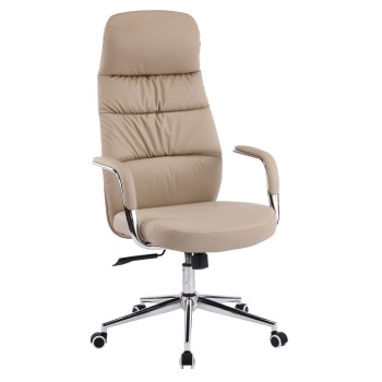 ΚΑΡΕΚΛΑ ΓΡΑΦΕΙΟΥ ART MAISON KUNI ΜΠΕΖ PU ΔΕΡΜΑ--ΒΑΣΗ ΧΡΩΜΙΟΥ 67x66x121Υεκ