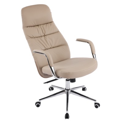 ΚΑΡΕΚΛΑ ΓΡΑΦΕΙΟΥ ART MAISON KUNI ΜΠΕΖ PU ΔΕΡΜΑ--ΒΑΣΗ ΧΡΩΜΙΟΥ 67x66x121Υεκ