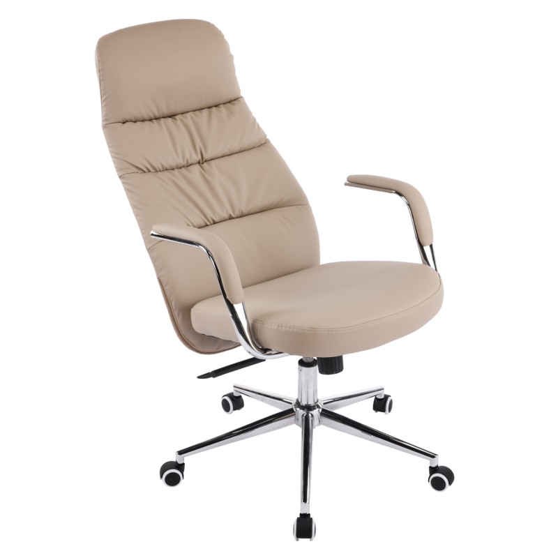 ΚΑΡΕΚΛΑ ΓΡΑΦΕΙΟΥ ART MAISON KUNI ΜΠΕΖ PU ΔΕΡΜΑ--ΒΑΣΗ ΧΡΩΜΙΟΥ 67x66x121Υεκ