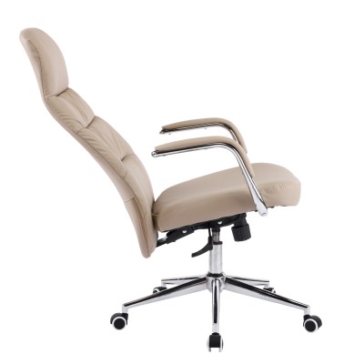 ΚΑΡΕΚΛΑ ΓΡΑΦΕΙΟΥ ART MAISON KUNI ΜΠΕΖ PU ΔΕΡΜΑ--ΒΑΣΗ ΧΡΩΜΙΟΥ 67x66x121Υεκ