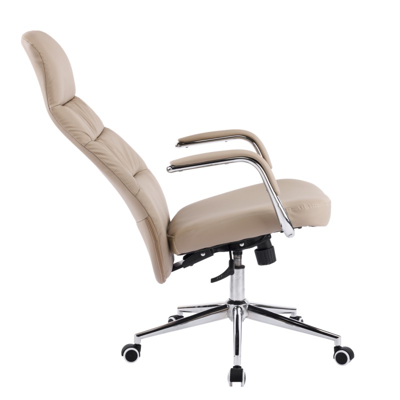 ΚΑΡΕΚΛΑ ΓΡΑΦΕΙΟΥ ART MAISON KUNI ΜΠΕΖ PU ΔΕΡΜΑ--ΒΑΣΗ ΧΡΩΜΙΟΥ 67x66x121Υεκ