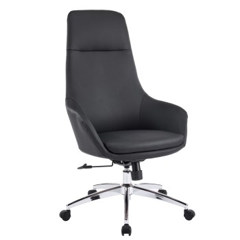 ΚΑΡΕΚΛΑ ΓΡΑΦΕΙΟΥ ART MAISON KUMASHI ΜΑΥΡΟ PU ΔΕΡΜΑ--ΒΑΣΗ ΧΡΩΜΙΟΥ 67x67x126Υεκ