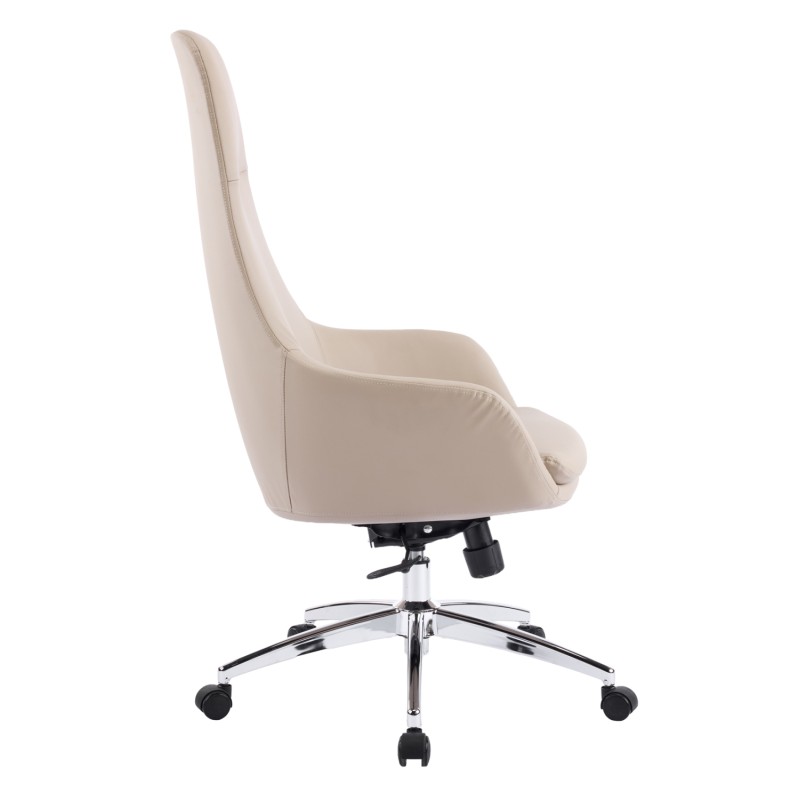 ΚΑΡΕΚΛΑ ΓΡΑΦΕΙΟΥ ART MAISON KUMASHI ΜΠΕΖ PU ΔΕΡΜΑ--ΒΑΣΗ ΧΡΩΜΙΟΥ 67x67x126Υεκ