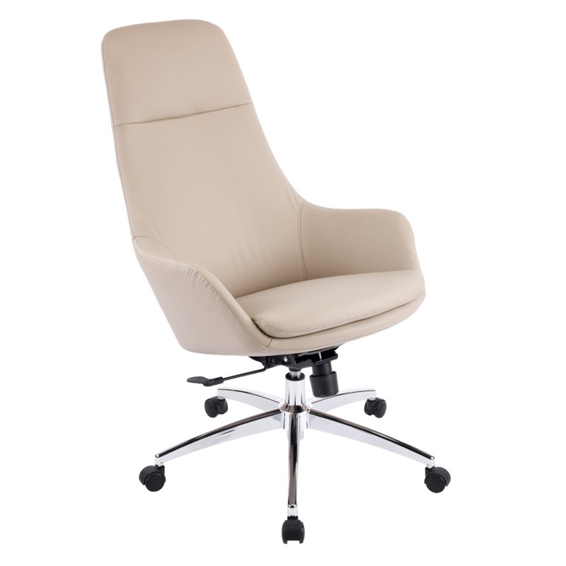 ΚΑΡΕΚΛΑ ΓΡΑΦΕΙΟΥ ART MAISON KUMASHI ΜΠΕΖ PU ΔΕΡΜΑ--ΒΑΣΗ ΧΡΩΜΙΟΥ 67x67x126Υεκ