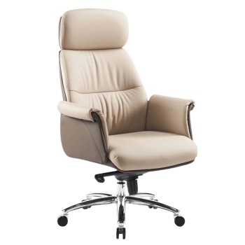 ΚΑΡΕΚΛΑ ΓΡΑΦΕΙΟΥ ART MAISON KUMAE ΜΠΕΖ-ΚΑΦΕ PU ΔΕΡΜΑ--ΒΑΣΗ ΧΡΩΜΙΟΥ 72x74x128Υεκ