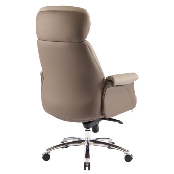 ΚΑΡΕΚΛΑ ΓΡΑΦΕΙΟΥ ART MAISON KUMAE ΜΠΕΖ-ΚΑΦΕ PU ΔΕΡΜΑ--ΒΑΣΗ ΧΡΩΜΙΟΥ 72x74x128Υεκ