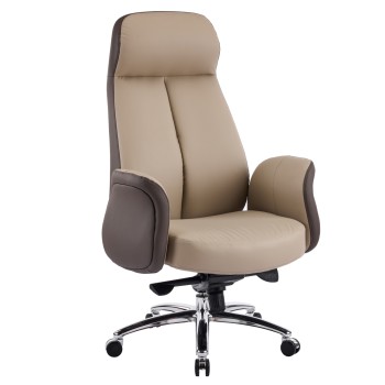 ΚΑΡΕΚΛΑ ΓΡΑΦΕΙΟΥ ART MAISON KUMADORI ΜΠΕΖ-ΚΑΦΕ PU ΔΕΡΜΑ--ΒΑΣΗ ΧΡΩΜΙΟΥ 66x70x132.5Υεκ