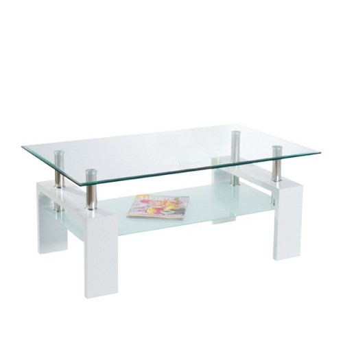 Τραπεζάκι Σαλονιού Art Maison Burnley - White Glass (110x60x45cm.)
