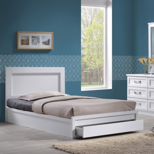 Κρεβάτι με συρτάρι Art Maison Acle - White (Για Στρώμα 90X190cm)