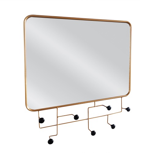 Καθρέπτης Τοίχου Με Κρεμάστρα Art Maison Joyeuse - Gold (60x8x60cm)