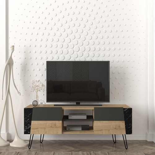 Έπιπλο Τηλεόρασης Art Maison Carsac - Natural Charcoal (150x52x35cm)
