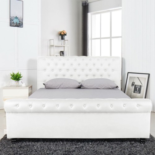 Κρεβάτι Διπλό Art Maison Selestat - White PU (Για Στρώμα 160x200cm)