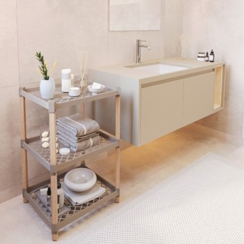 ΡΑΦΙΕΡΑ ΔΑΠΕΔΟΥ ART MAISON GARDENA - NATURAL BEIGE (45x38x79εκ.)
