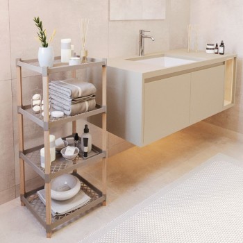 ΡΑΦΙΕΡΑ ΔΑΠΕΔΟΥ ART MAISON GARDENA - NATURAL BEIGE (45x38x112εκ.)